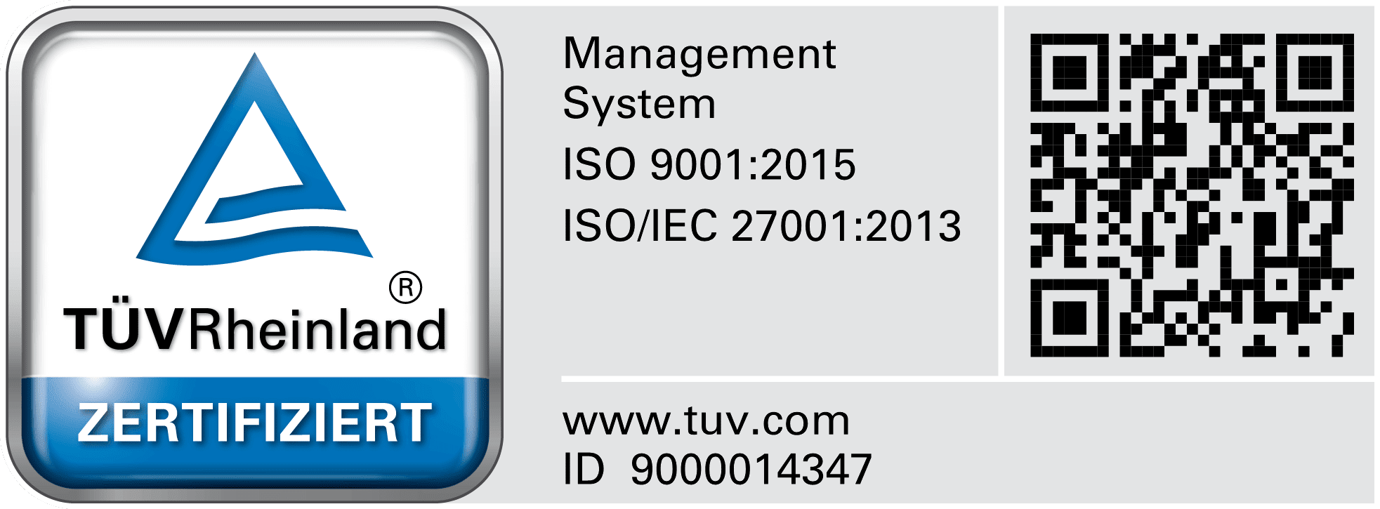 Exasol ISO 9001:2015 Cert with QR Code - DE